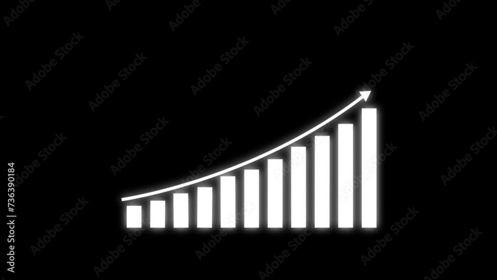 Business growth concept in  graph chart showing marketing sales profit increasing to future target .  growing business concept. Clean Hi-tech style technology chart with a grid. 