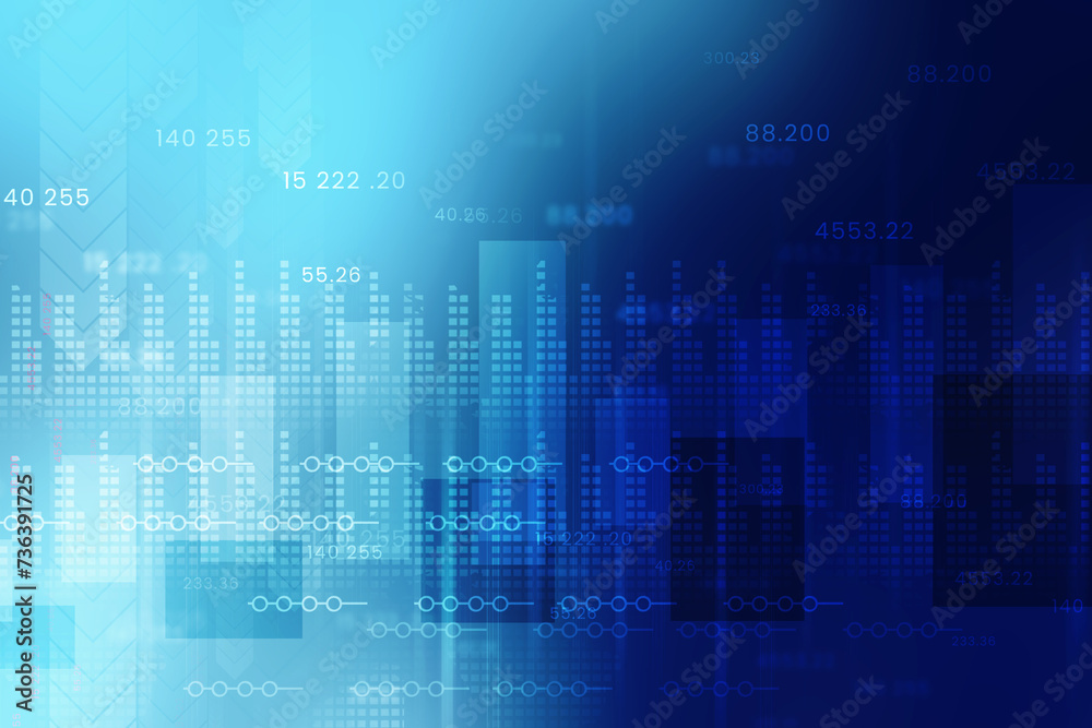 2d rendering Stock market online business concept. business Graph 
