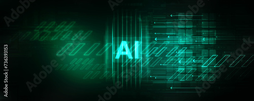 3d illustration Artificial Intelligence (AI) concept