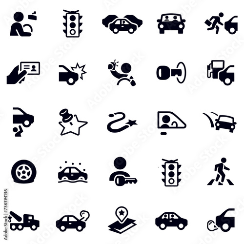 Driving and Traffic Icons vector design