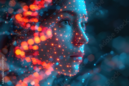 Artificial intelligence AI in Healthcare. DNA double helix intertwined with digital AI elements, highlighting the role of AI in genetic research and personalized medicine photo