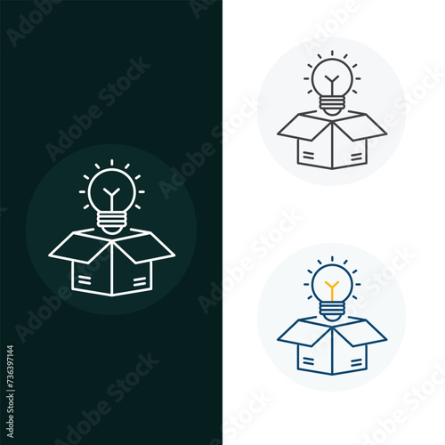 Outside the Box Vector Icon Design