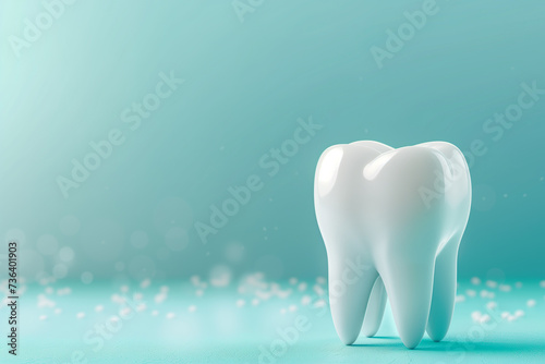Dental health banner with a healthy tooth illustration