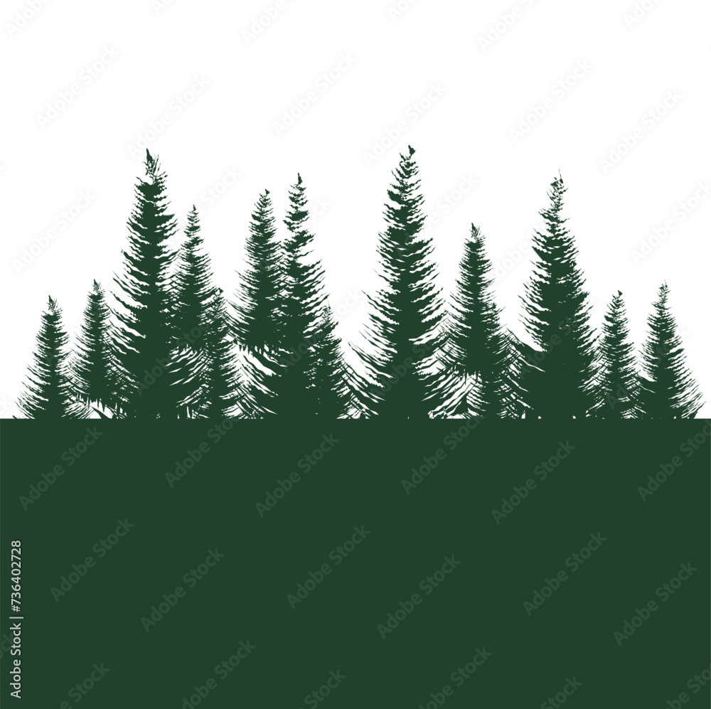 Fototapeta premium tree branches forest for hiking vector illustration