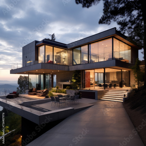 Panorama House Home with double aluminum doors and windows © Lens_Lore