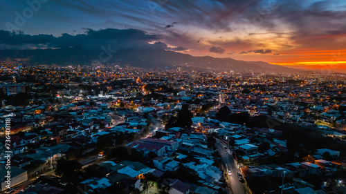 San Jose Costa Rica Sunset Panorama
