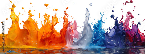 Splash paint all over the place on the white background