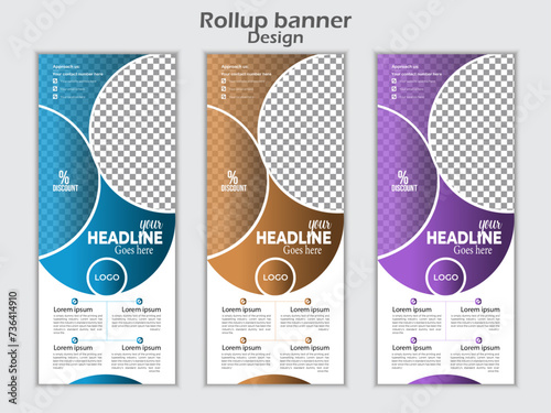 creative Roll up business template layout brochure leaflet-vector