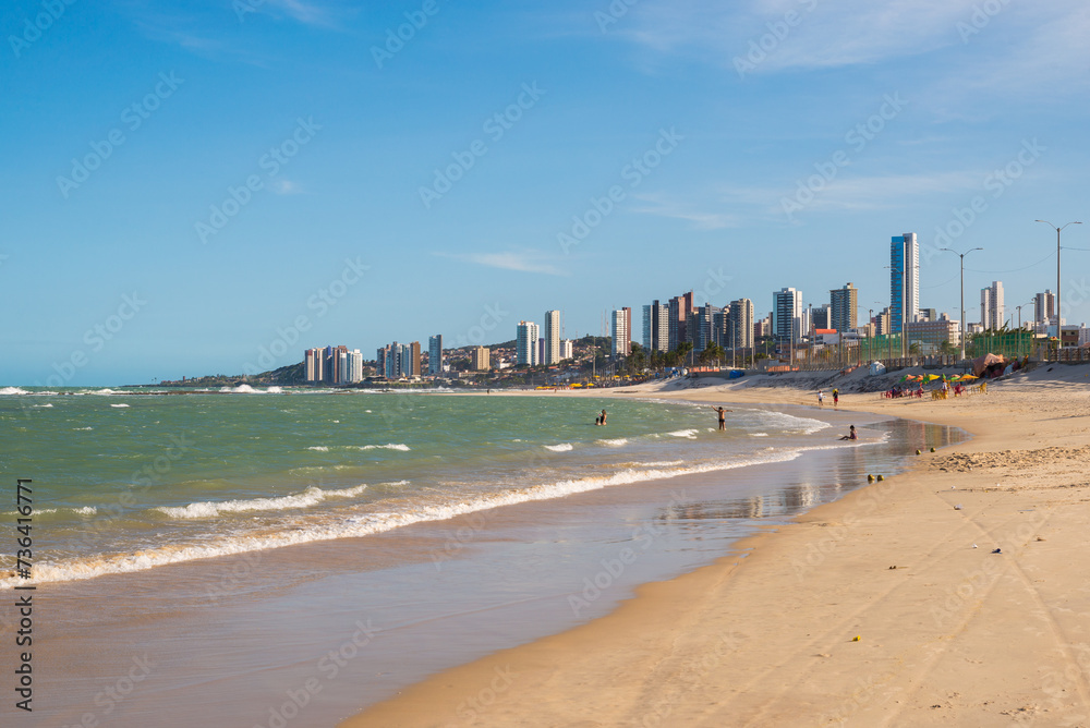 Empty Middle Beach in Natal City, Brazil