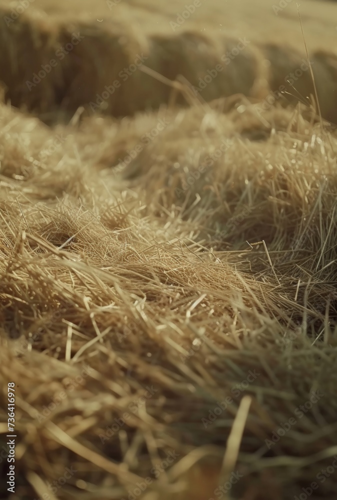 Naklejka premium dried hay at close range grass
