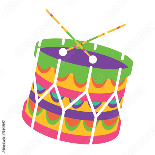 Traditional brazilian drum Percussion instrument Vector illustration