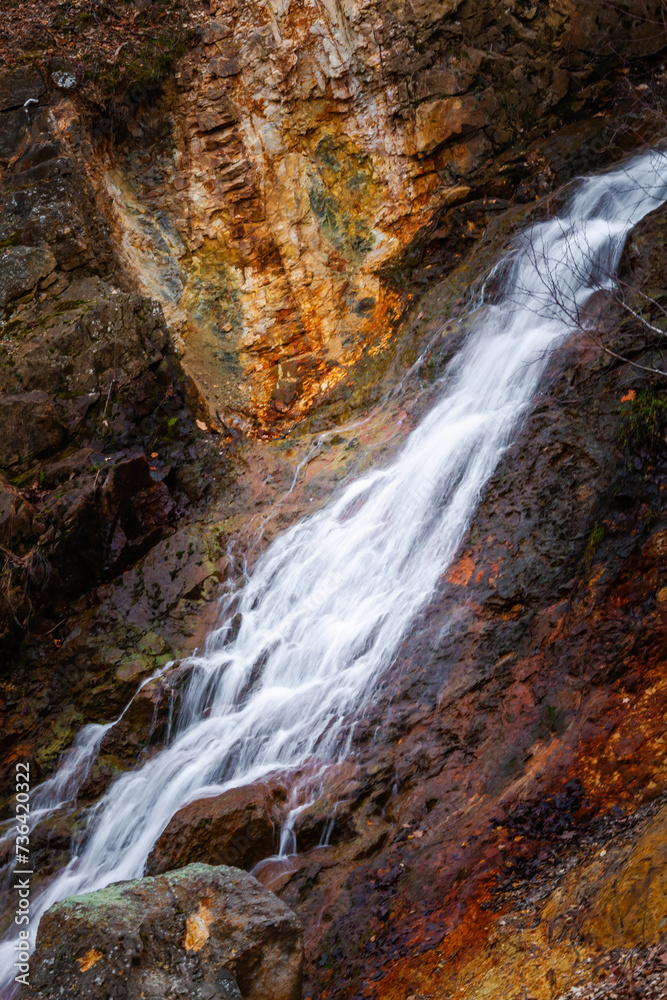 Scenic waterfall in slow motion flow Scenic waterfall in slow motion flow