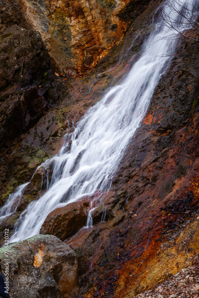 Scenic waterfall in slow motion flow Scenic waterfall in slow motion flow