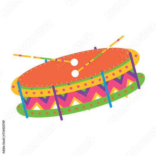 Traditional brazilian drum Percussion instrument Vector illustration
