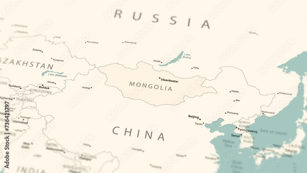 Mongolia on the world map. Smooth map rotation. 4K animation. Mongolia on the world map. Smooth map rotation. 4K animation.