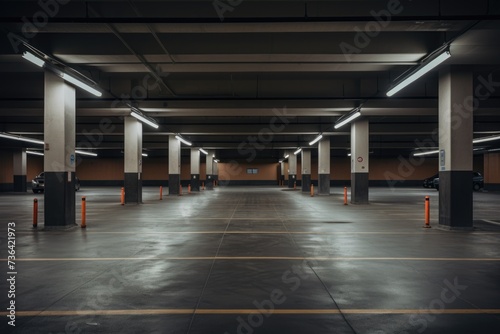 Empty public garage interior © Baba Images