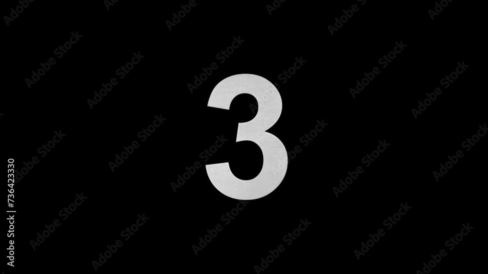 Number 3 in blue fire with alpha channel, number three