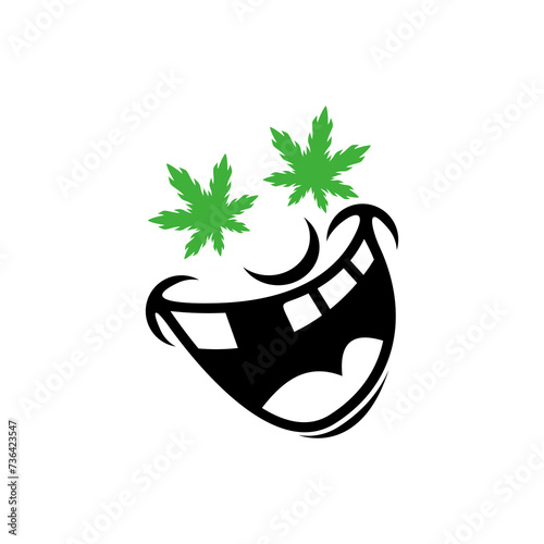 Fun face with cannabis design