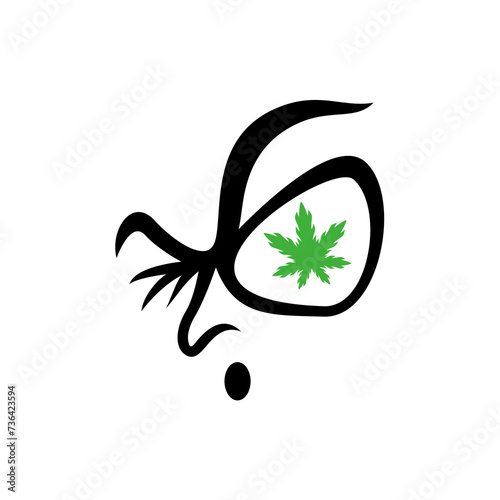 Fun face with cannabis design