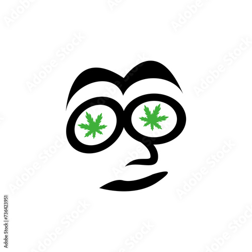 Fun face with cannabis design