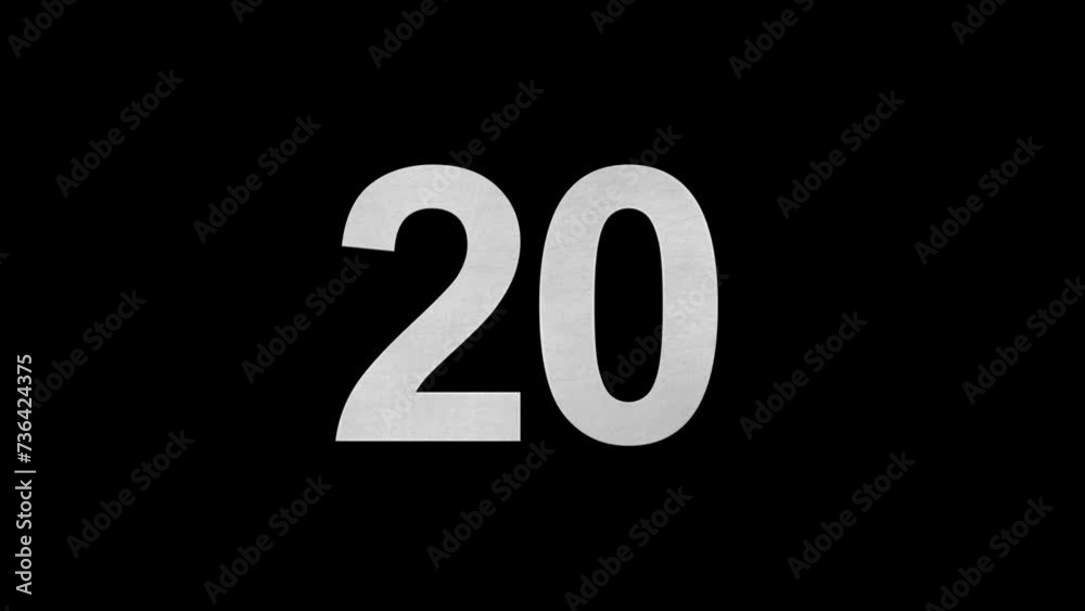 Number 20 in blue fire with alpha channel, number twenty Number 20 in blue fire with alpha channel, number twenty