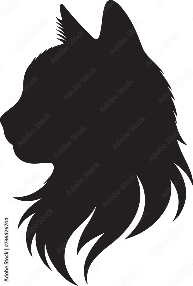Cat head silhouette vector artwork Cat head silhouette vector artwork