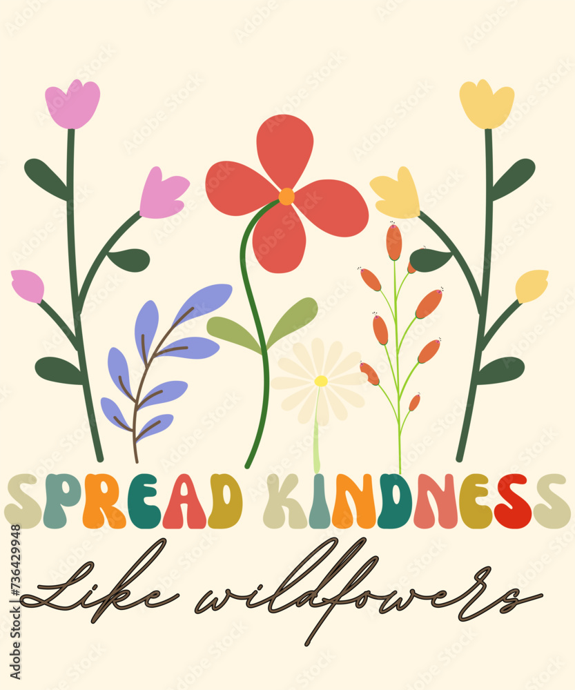 Spread kindness - Kindness t shirts design, Hand drawn lettering phrase, Calligraphy t shirt design, Isolated on white background, svg Files for Cutting Cricut and Silhouette, EPS 10 