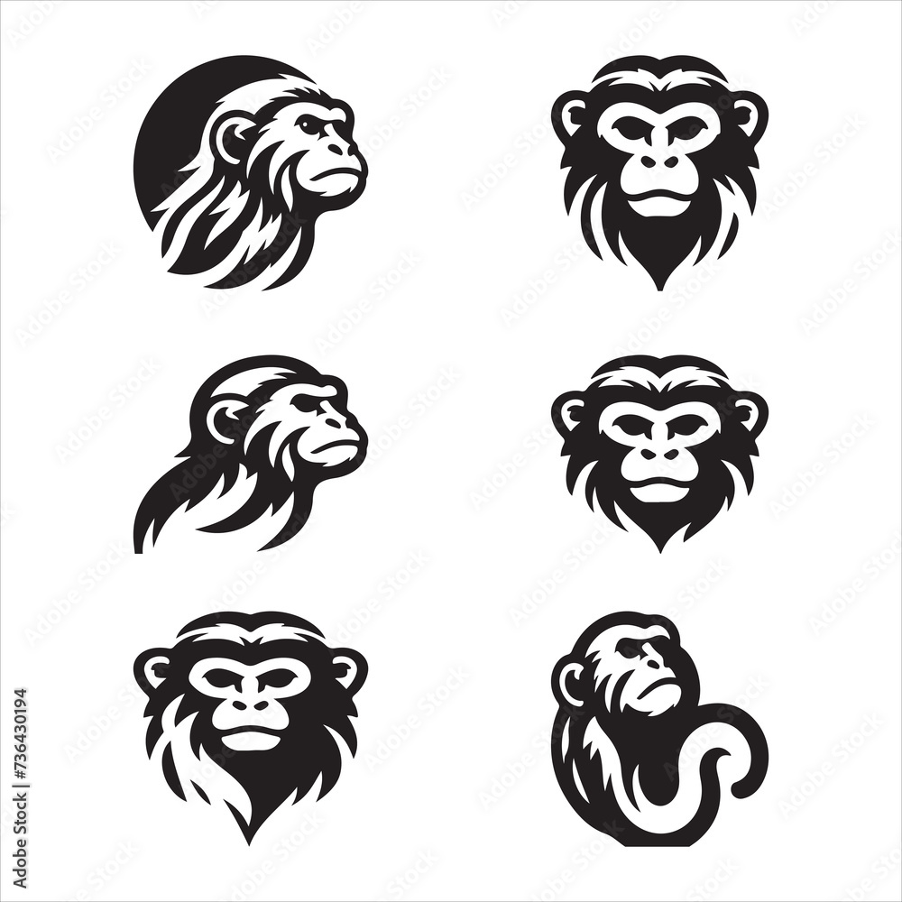 Pristine Silhouette Vector design of a monkey Pristine Silhouette Vector design of a monkey