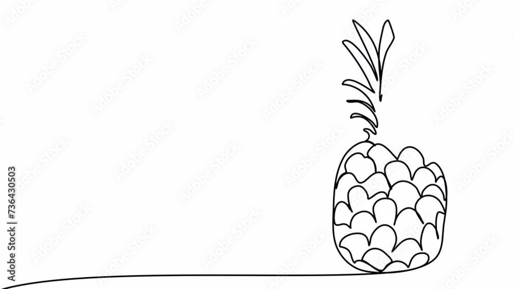 Pineapple, one line drawing animation. Video clip with alpha channel. Pineapple, one line drawing animation. Video clip with alpha channel.
