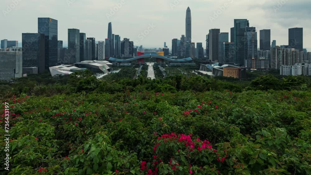 Time lapse view of urban modern skyscraper buildings in Shenzhen city Time lapse view of urban modern skyscraper buildings in Shenzhen city