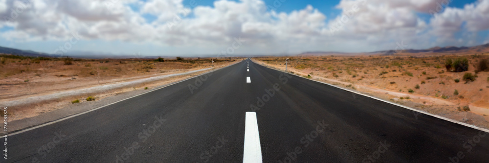 straight highway in the desert
