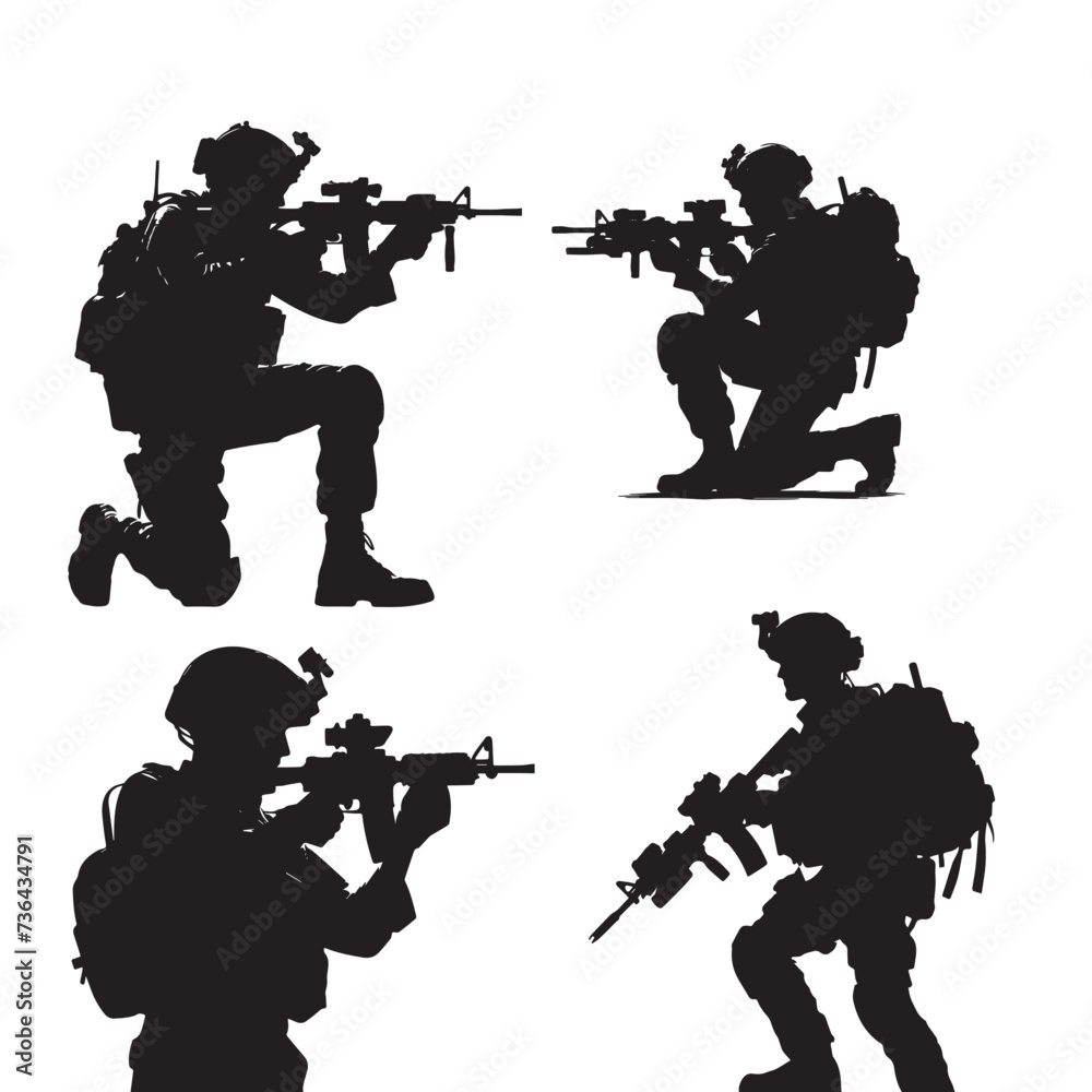 silhouettes of Army silhouettes of Army