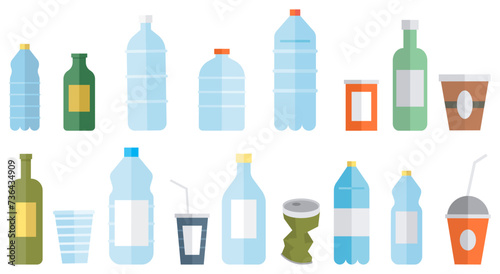 Garbage vector illustration. Non-recyclable materials contribute to growing problem junk buildup Ecological responsibility involves decomposing waste in sustainable manner photo