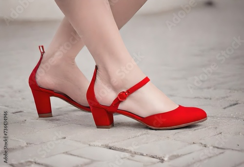 legs in red shoes