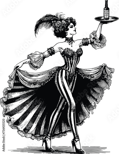 Cabaret Woman With Tray
