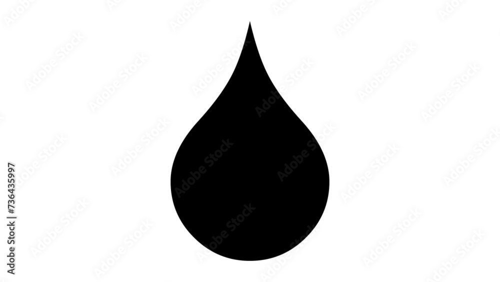 Drop liquid icon animated black color in white background Drop liquid icon animated black color in white background