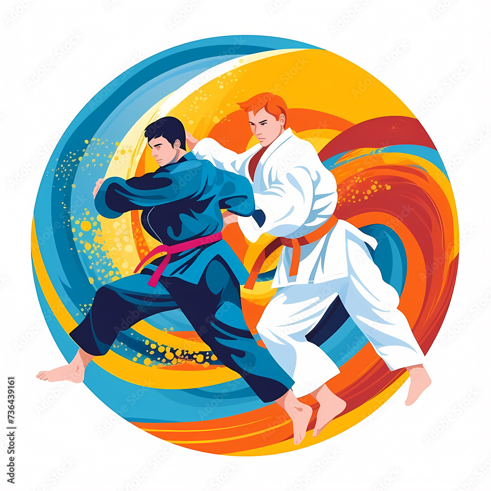 Judo: Olympic Games cartoon Clip Art