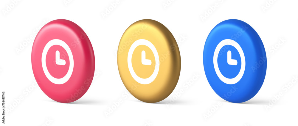 Timer countdown deadline control button time management watch web app design 3d circle icon Timer countdown deadline control button time management watch web app design 3d circle icon