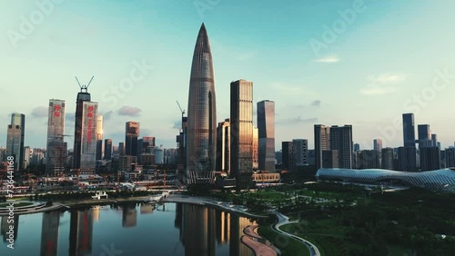 Shenzhen urban city modern buildings aerial view photo