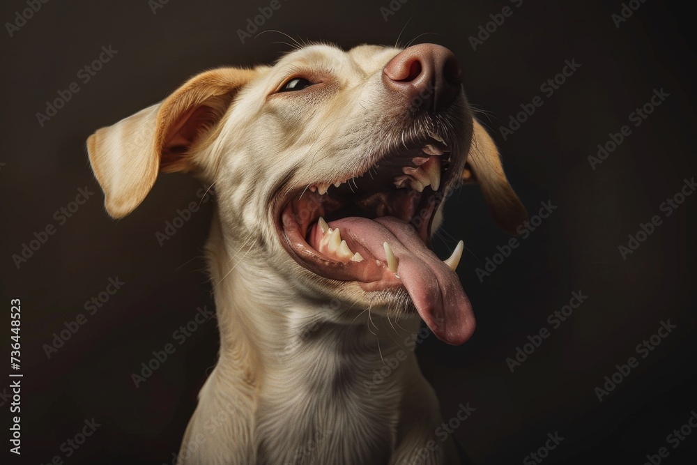 Render a stunning artistic representation of a dog exuding joy Render a stunning artistic representation of a dog exuding joy