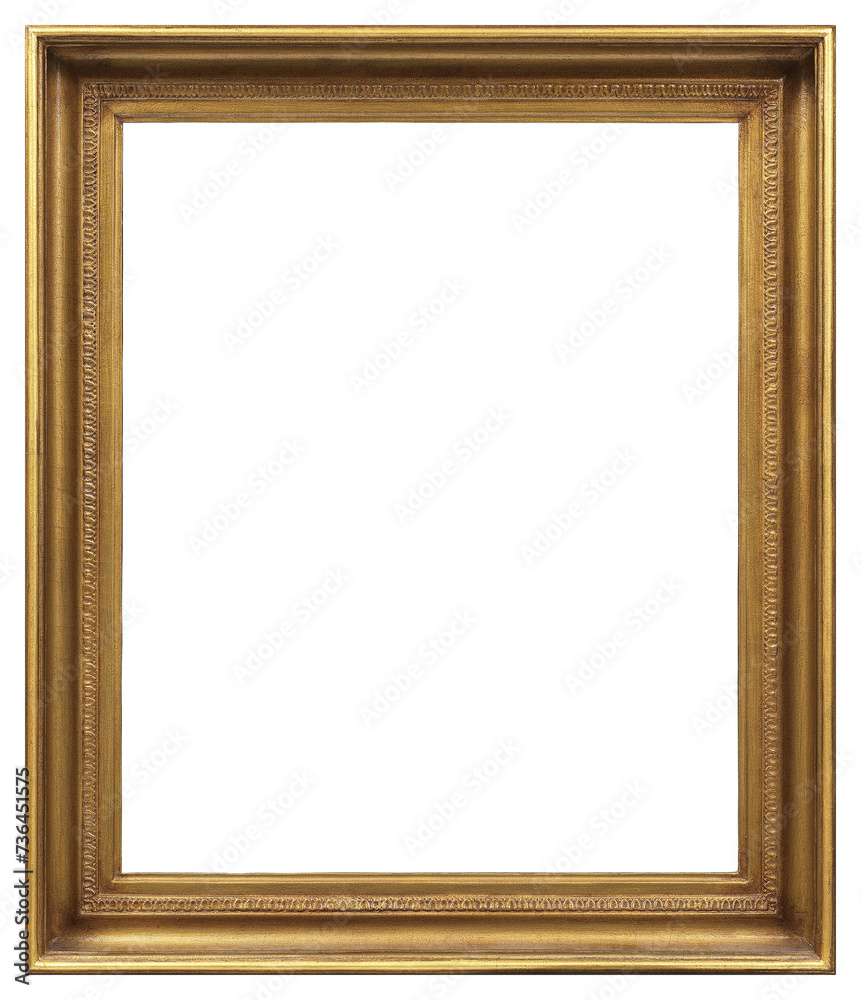 Old wooden picture frame in PNG format on a transparent background. Old wooden picture frame in PNG format on a transparent background.