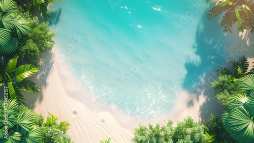 a summer theme background with tropical plant and summer element © Miftakhul Khoiri