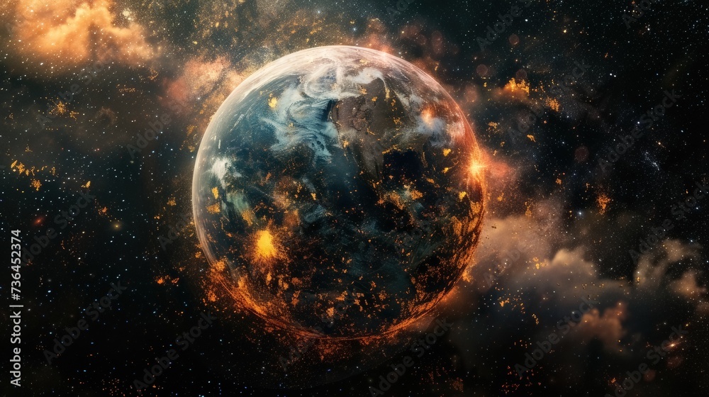 Epic interstellar war unfolds as battleships clash in a mesmerizing scene in space
