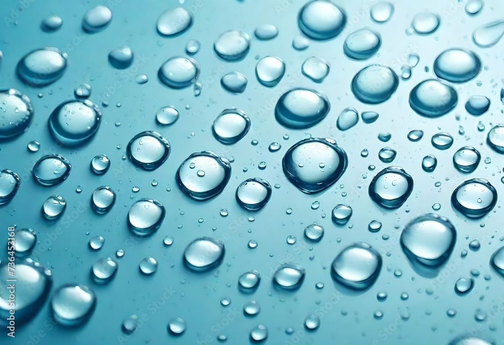 water drops on light blue background, background for instagram story, banner 