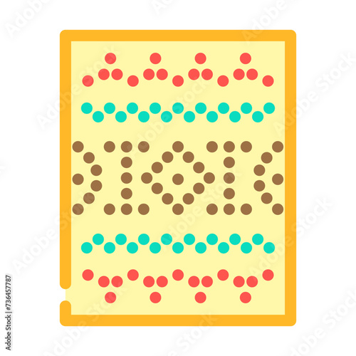 sampler embroidery hobby color icon vector illustration