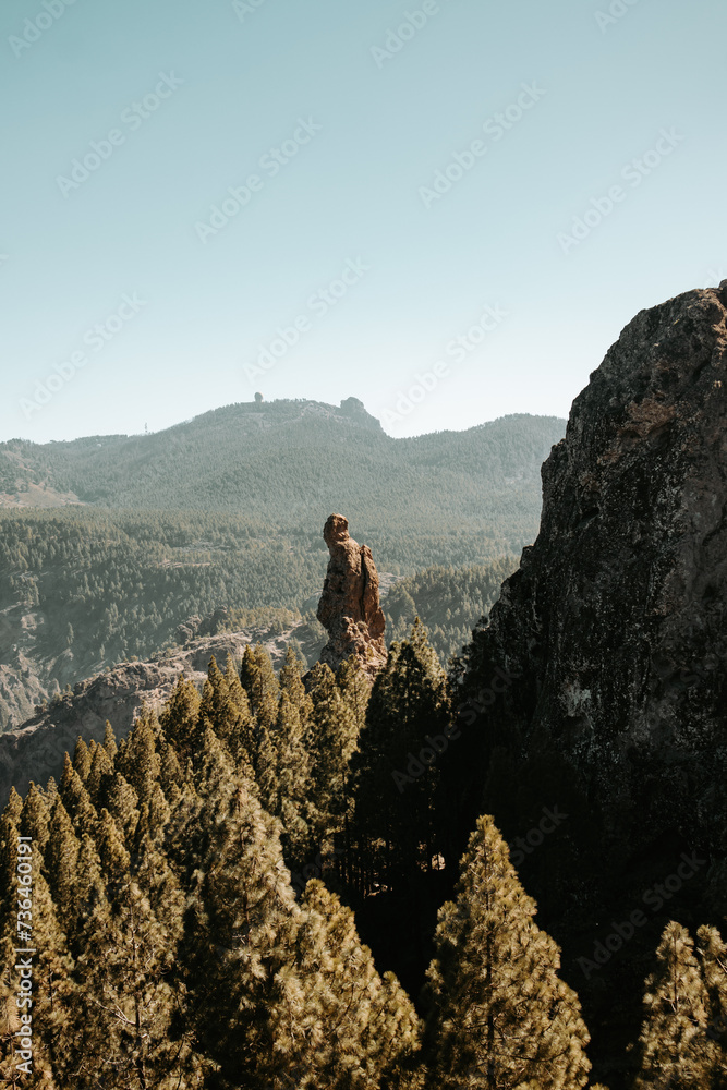 Widok na formację skalną El Fraile, Gran Canaria, Hiszapnia