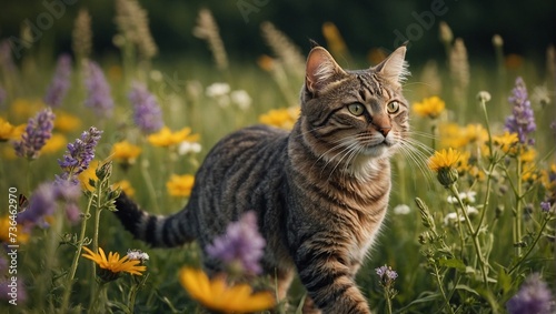 bengal cat in the grass