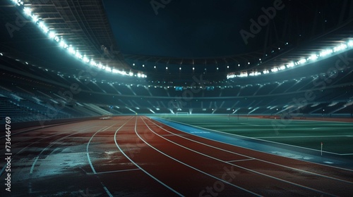 Football stadium at night. An imaginary stadium is modelled and rendered. © Khalif