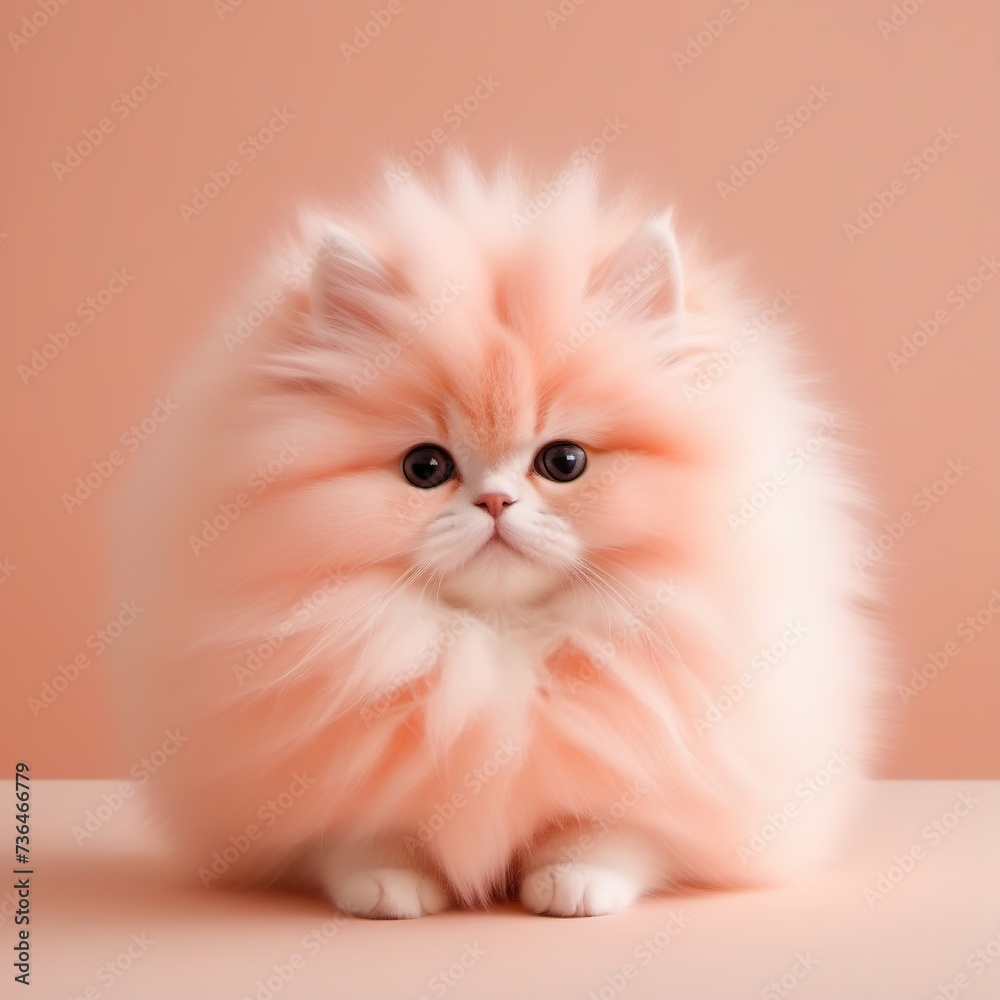 Peach fluffy cat