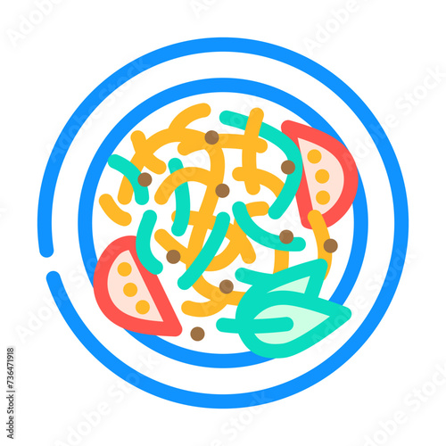 som tum salad thai cuisine color icon vector illustration
